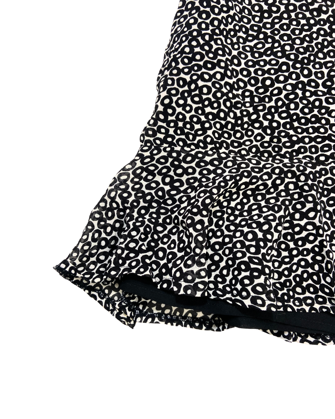 Black Ditsy Print Midi Skirt