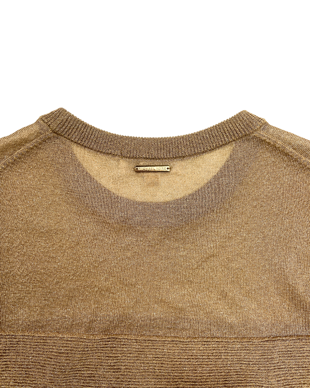 second hand Michael Kors Michael Kors Metallic Gold Knit Sweater 14 OWNI