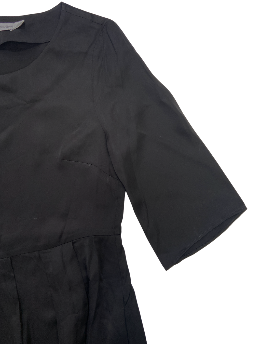 & Other Stories Black Satin Dress