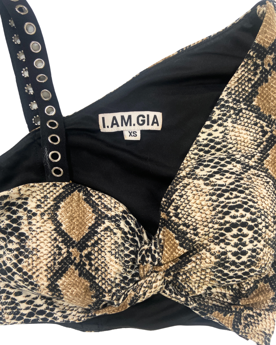 second hand I.AM.GIA I.AM.GIA One Shoulder Snakeskin Crop Top 20 OWNI