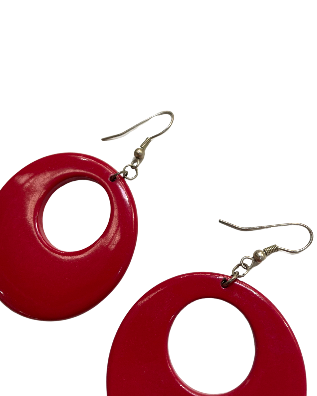 Red Hoop Earrings