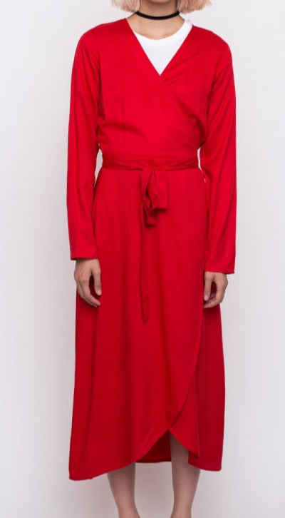 Preloved Red Long Sleeve Dress