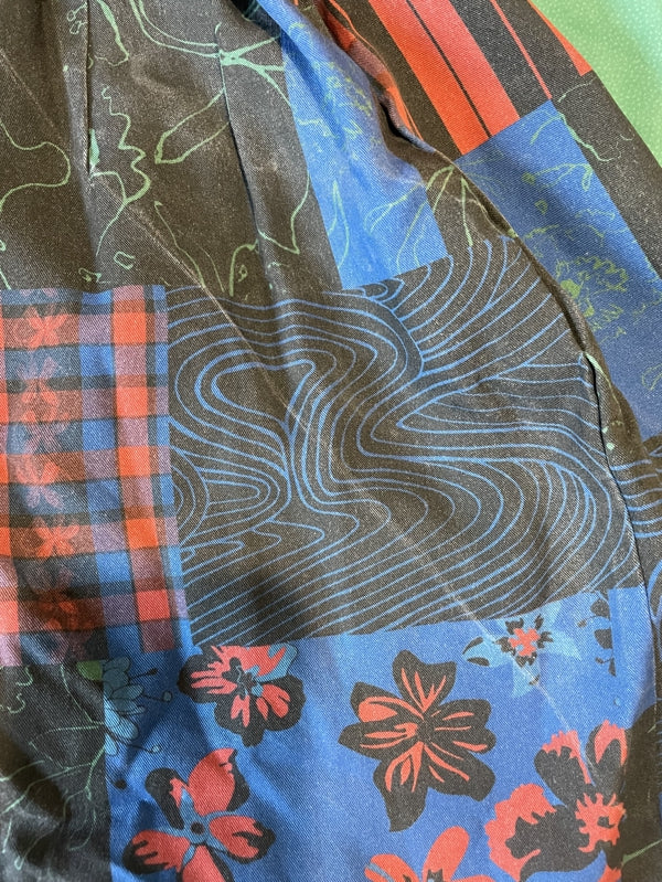 Preloved Birdsong Blue River Patchwork Mini Wrap Dress Sample
