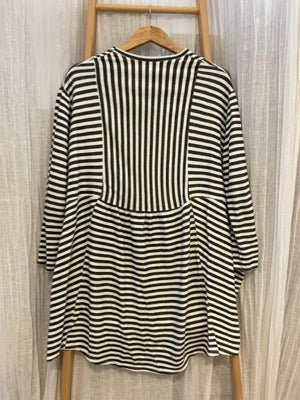 Preloved Black and white Striped, Loose fitting oversized Dress/Top