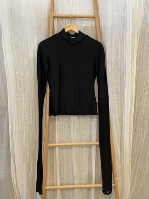 Preloved High Neck Long sleeve Black top