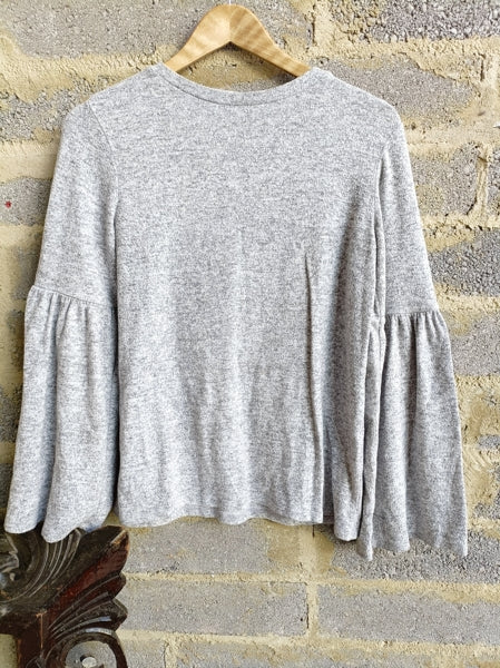 Preloved Zara balloon sleeve thin jumper s 10