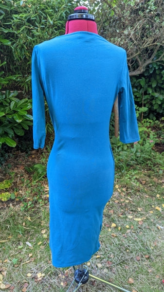 Preloved People Tree Stella Fitted Dress in Teal