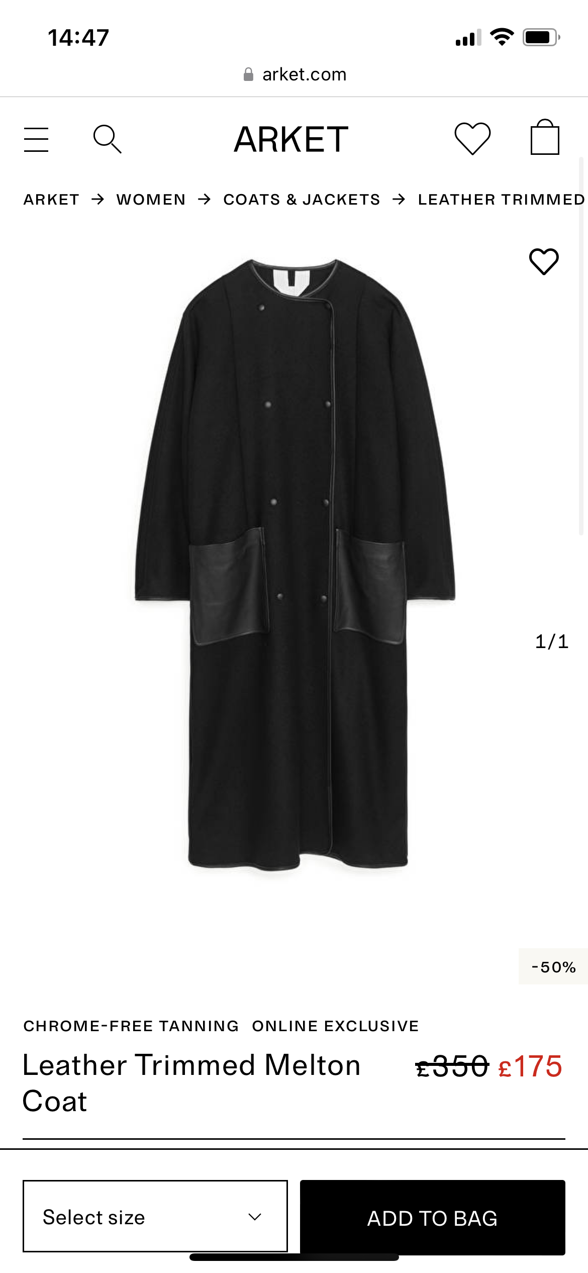 Preloved Leather trimmed wool coat