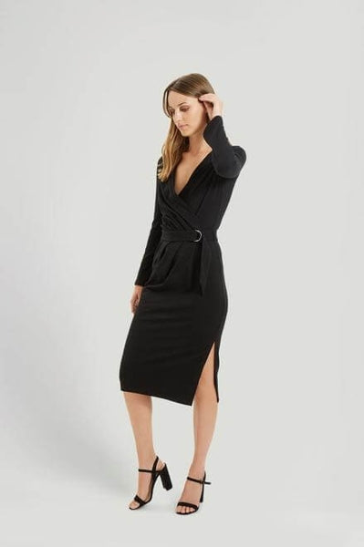 Preloved People Tree Black Teagan Wrap Dress