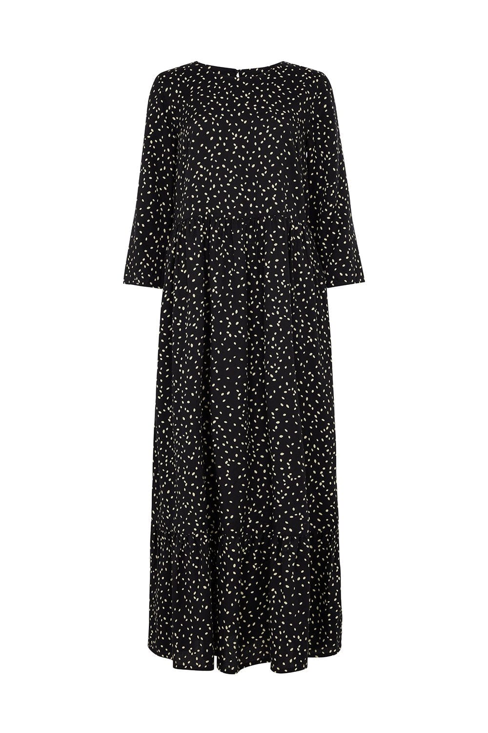 Preloved Stina Leaf Print Dress In Black