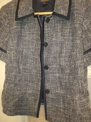 Preloved Navy Short Sleeve Fitted Jacket