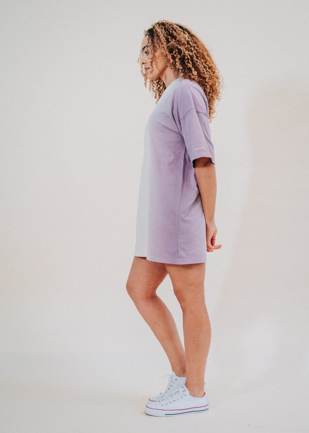 Preloved LA T-Shirt Dress in Dip Dye