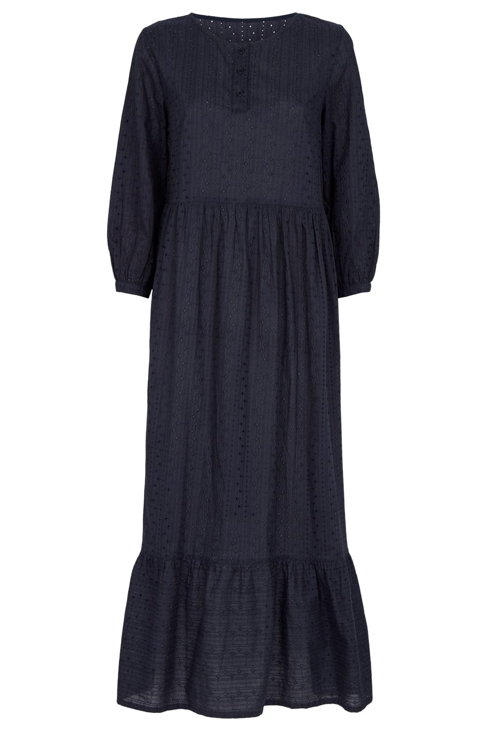 Preloved Cathy Broderie Dress in Navy