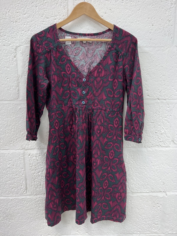 Preloved Braintree l/s purple print dress