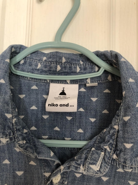 Preloved Japanese Triangle Pattern Chambray Shirt