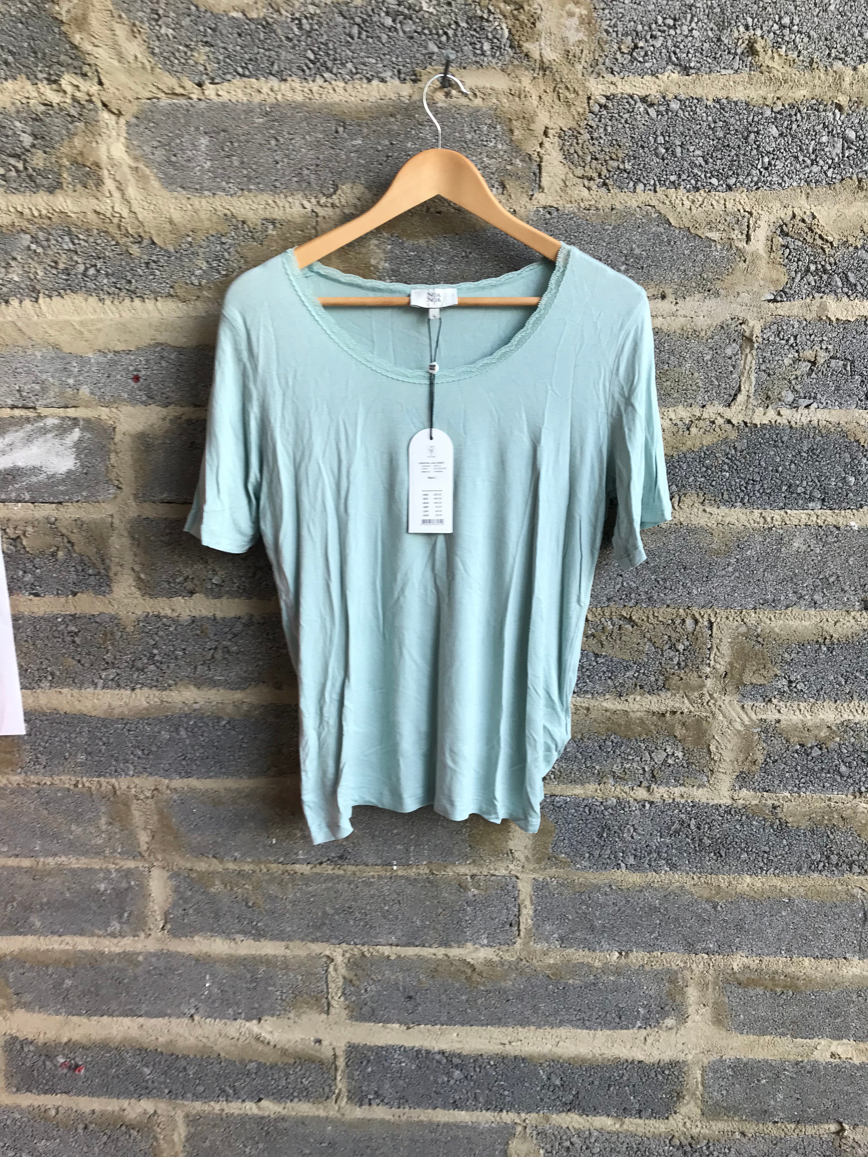 Preloved Light Green Lace Jersey Top
