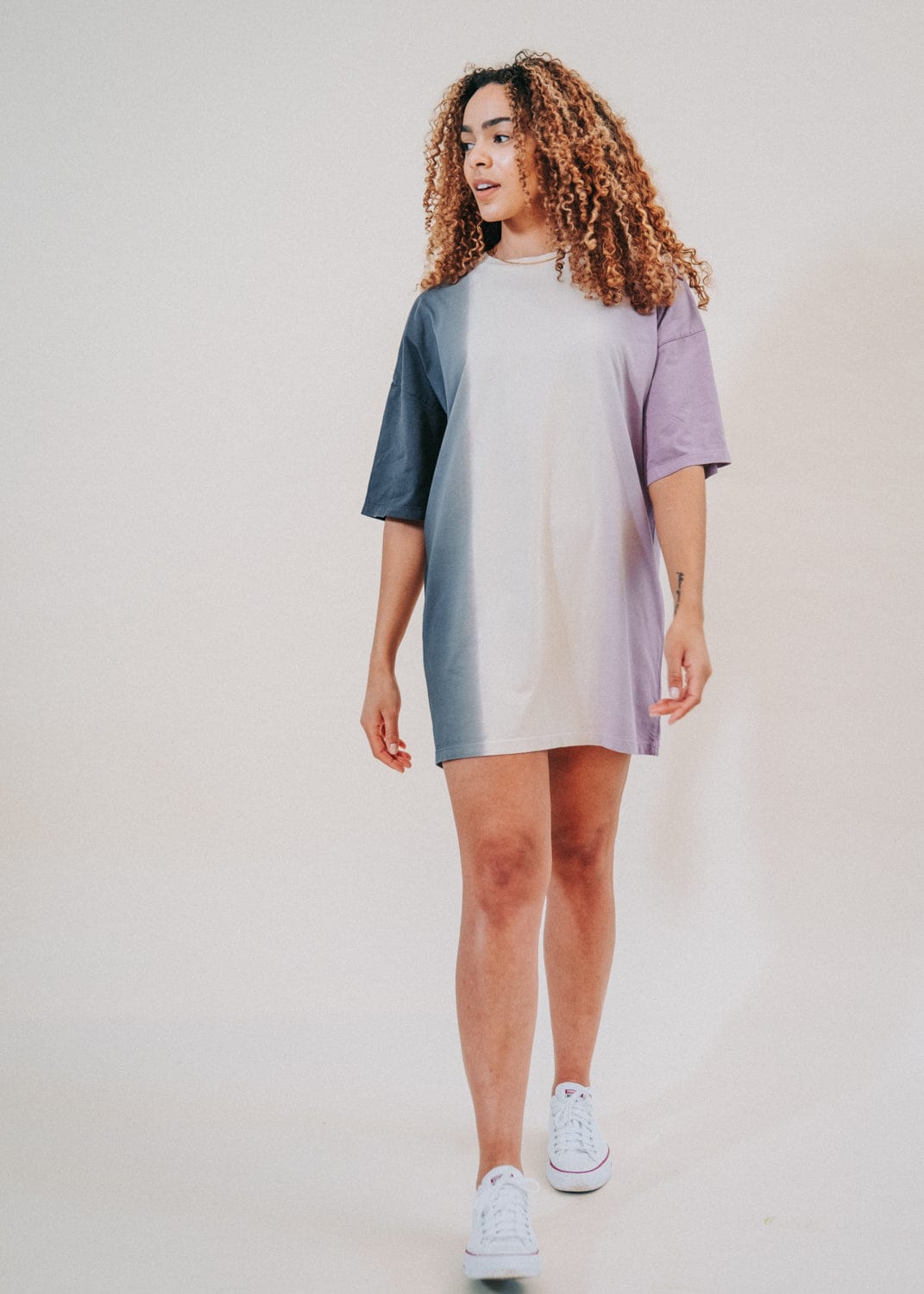 Preloved LA T-Shirt Dress in Dip Dye