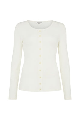 Preloved Edie Rib Top In Cream