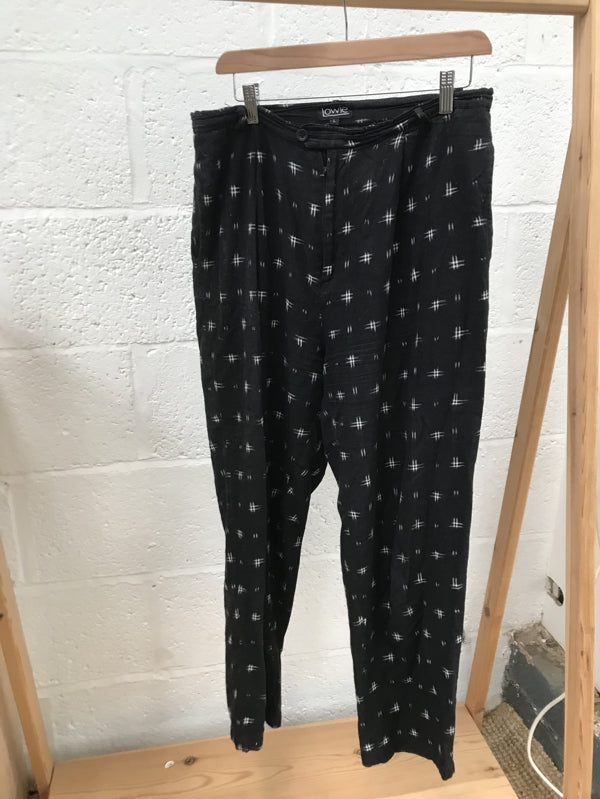 Preloved Black Patterned Cotton Trousers