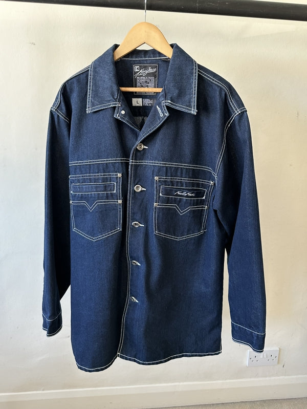second hand Kani Jeans Dark blue denim jacket with white stitching 150 OWNI