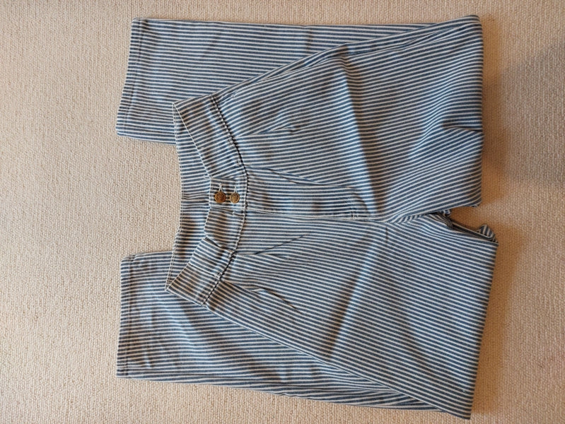 Preloved Lucy and Yak Addisons in blue and white pinstripe