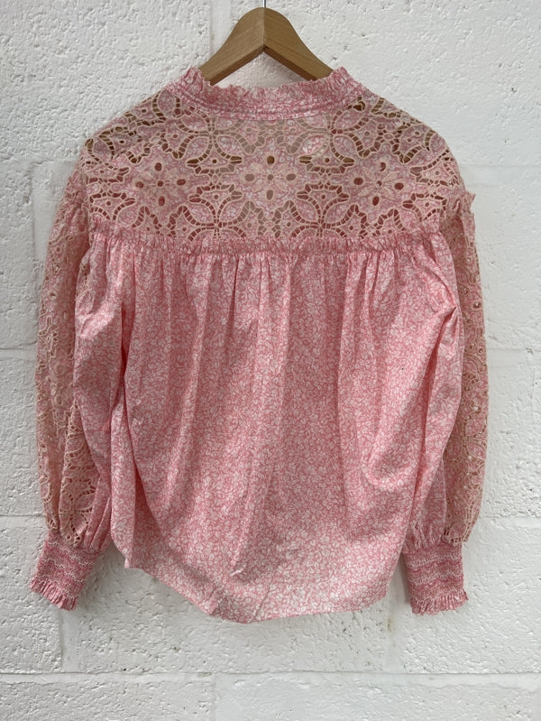 Preloved Jonathan Simkai Pink and white floral blouse