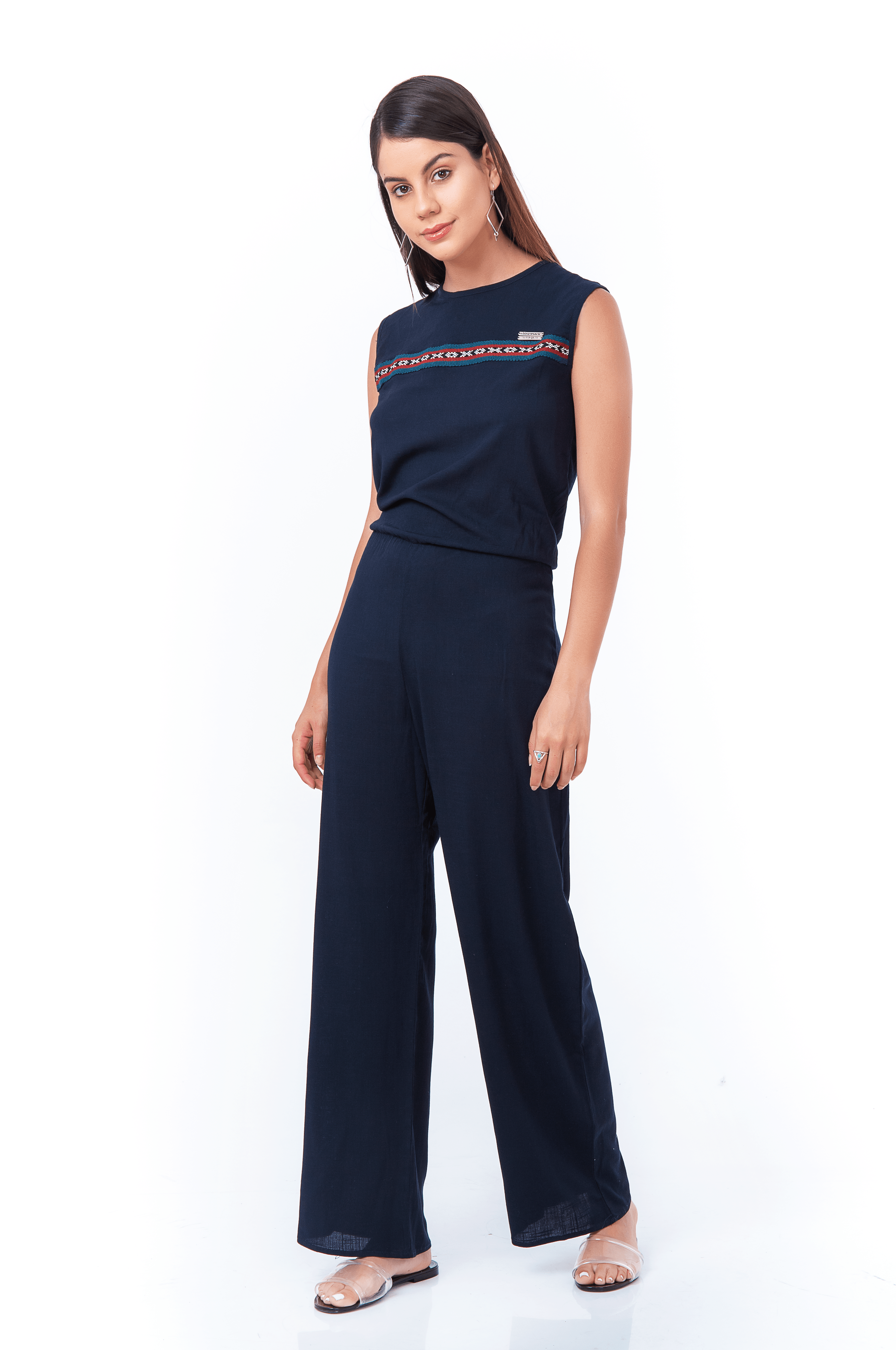 Preloved Navy blue jumpsuit with small tear
