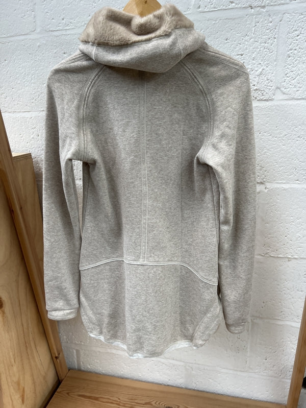Preloved Cowl neck fur trim fleece