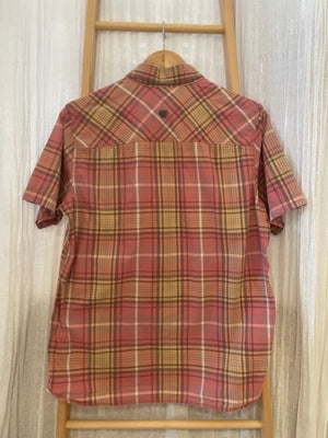 Preloved Pink and orange check short sleeve shirt