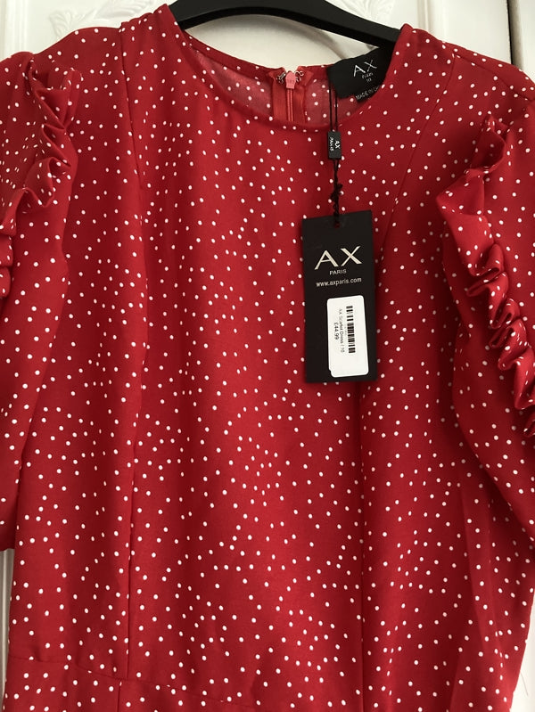 Preloved Red polka dot dress, brand new with tags