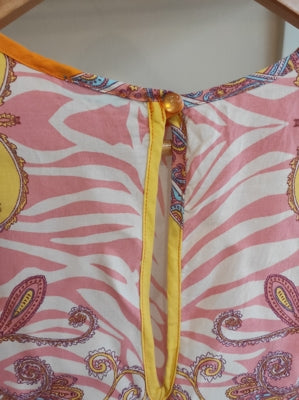 Preloved Bright patterened long tank top