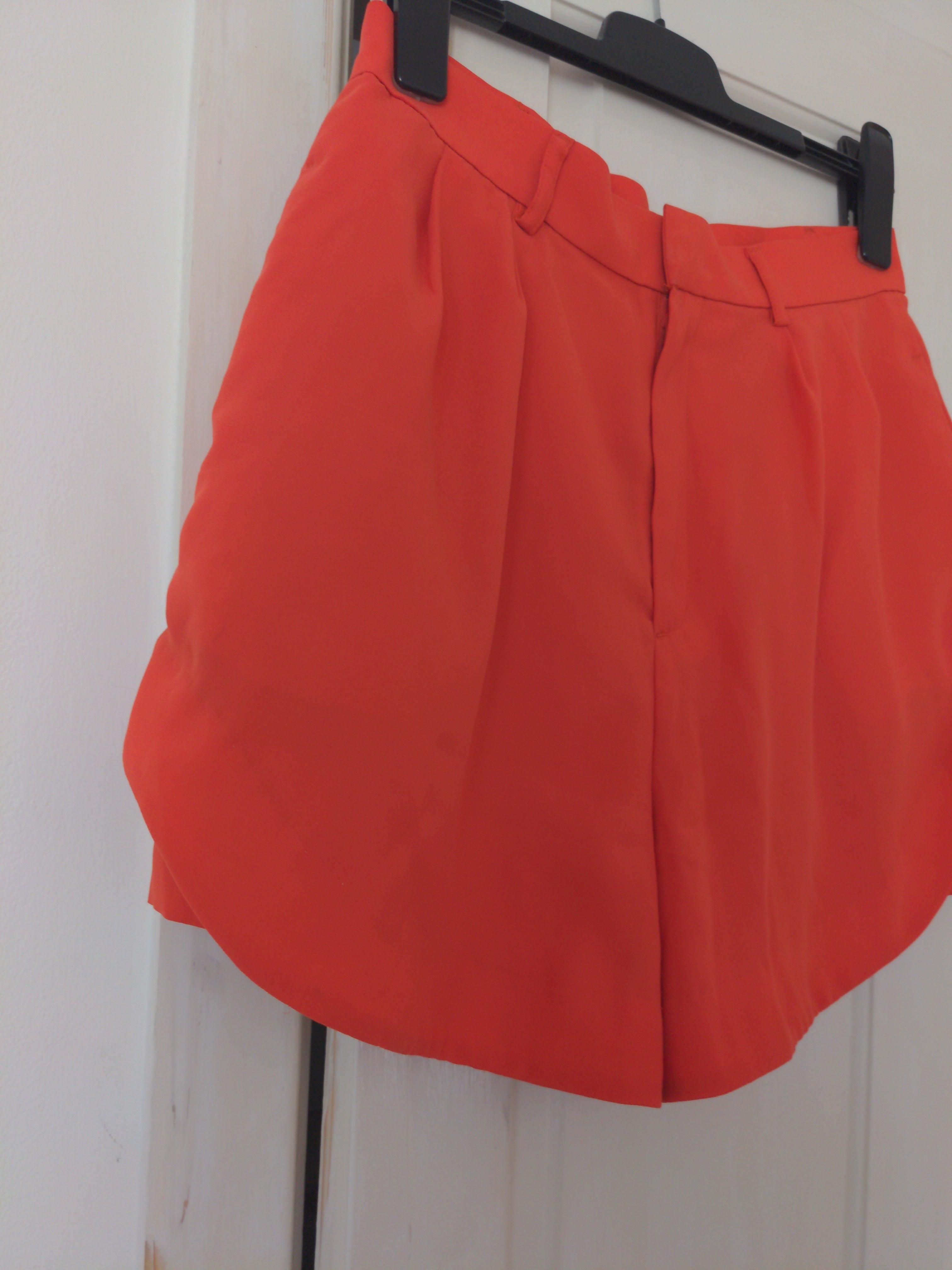 Preloved Orange Crepe High Waisted Shorts