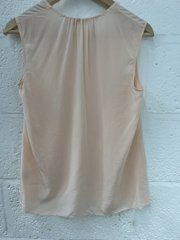 Preloved Tory Burch Sleeveless peach silk blouse