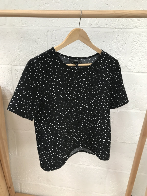 Preloved Black Polka Dot Top