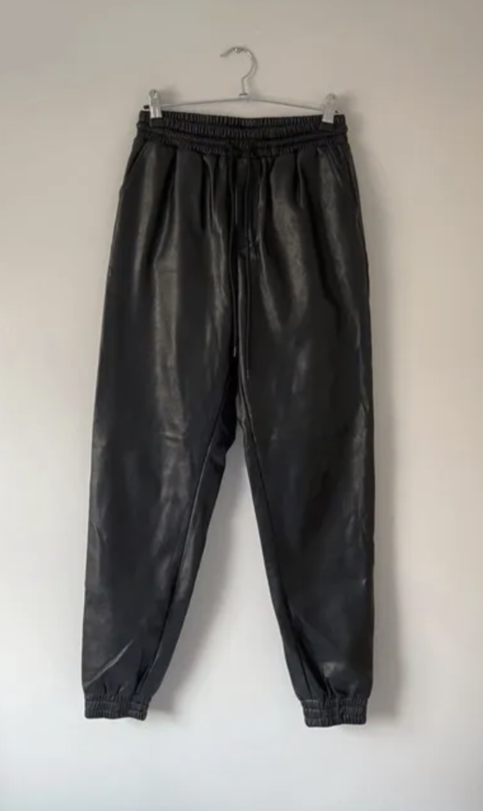 Preloved Sundarbay Black Vegan Leather Joggers