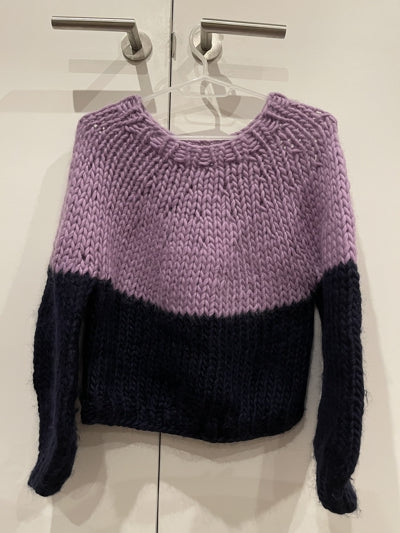 Preloved Lilac and Navy Lauren Aston Designs Jumper
