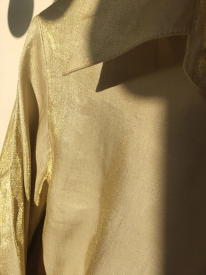 Preloved Golden Shimmer Button-Up Blouse