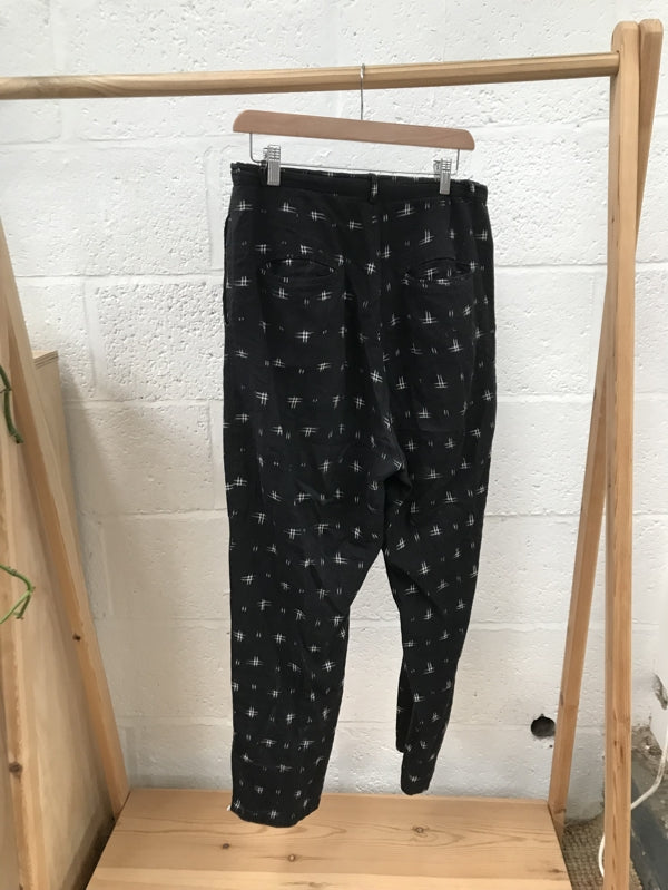 Preloved Black Patterned Cotton Trousers