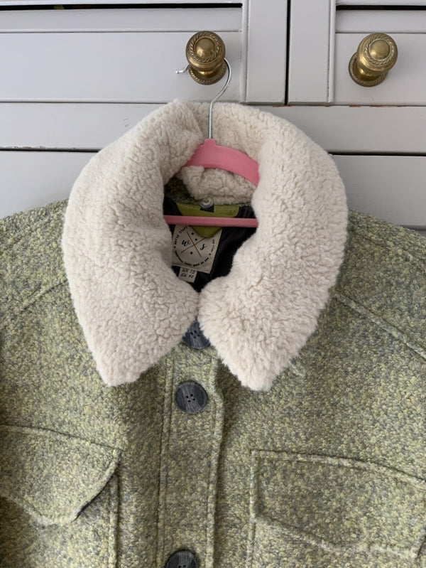 Preloved White Stuff Green Wool Mix Coat