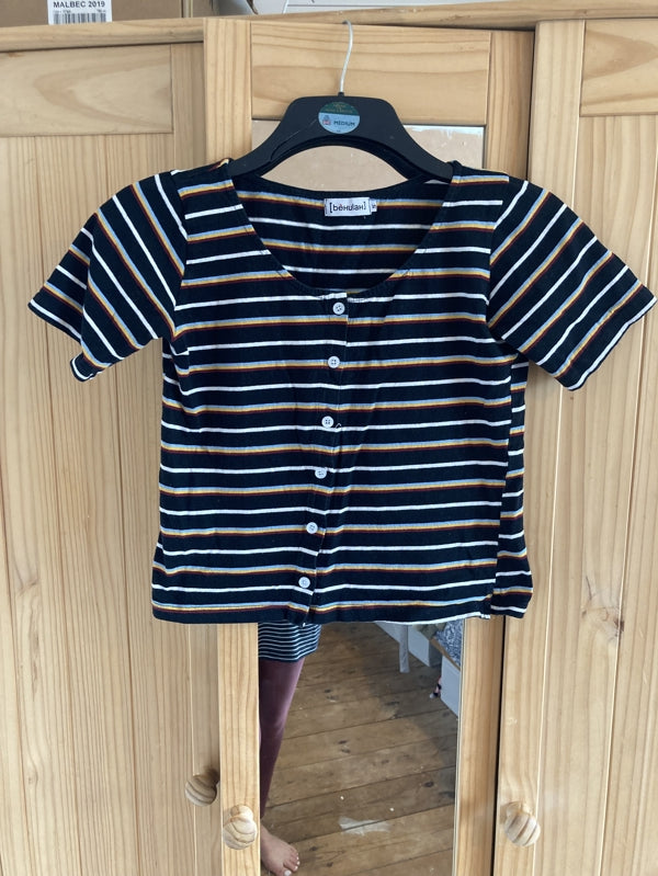 Preloved Striped button up top