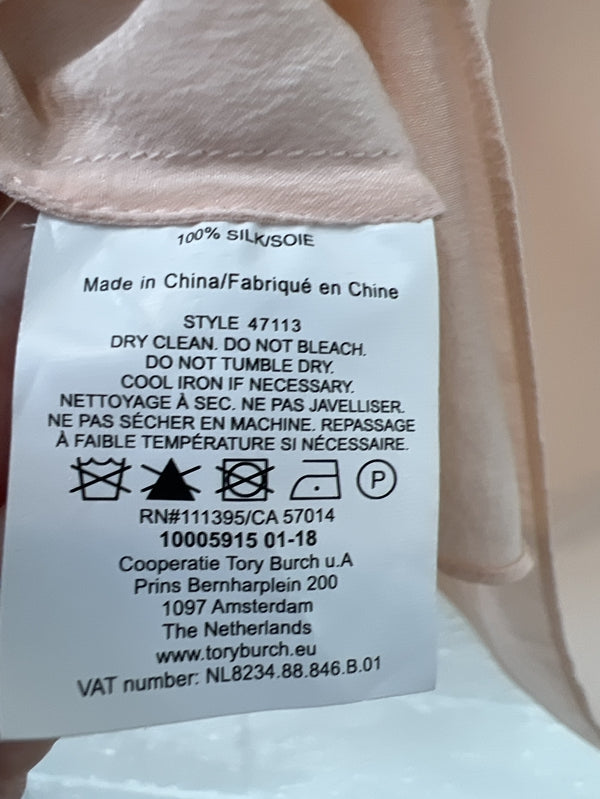Preloved Tory Burch Sleeveless peach silk blouse