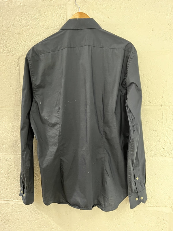 Preloved Skinny fit cotton shirt navy