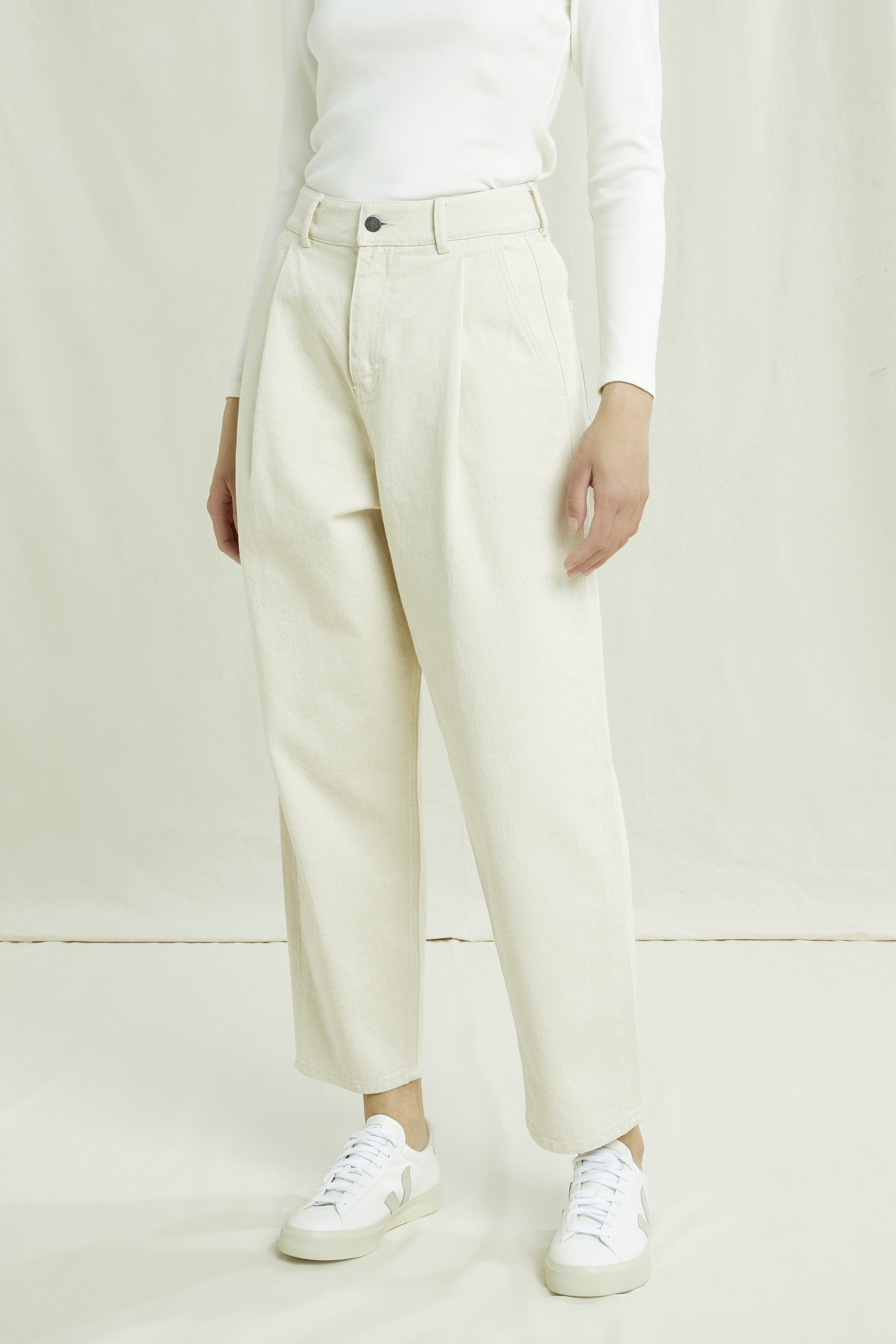 Preloved Alexis Tapered Trousers In Natural