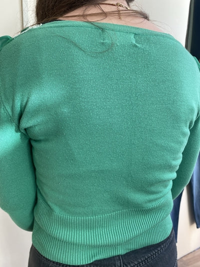 Preloved Green Frilled Summer Cardigan