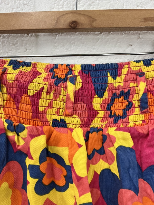 Preloved Floral Cotton Trousers in Size L Regular