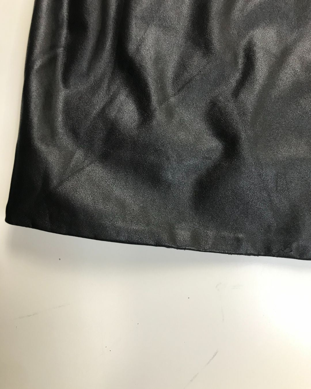 second hand tibi Tibi Faux Leather Black Round Neck Top in Size xs 20 OWNI