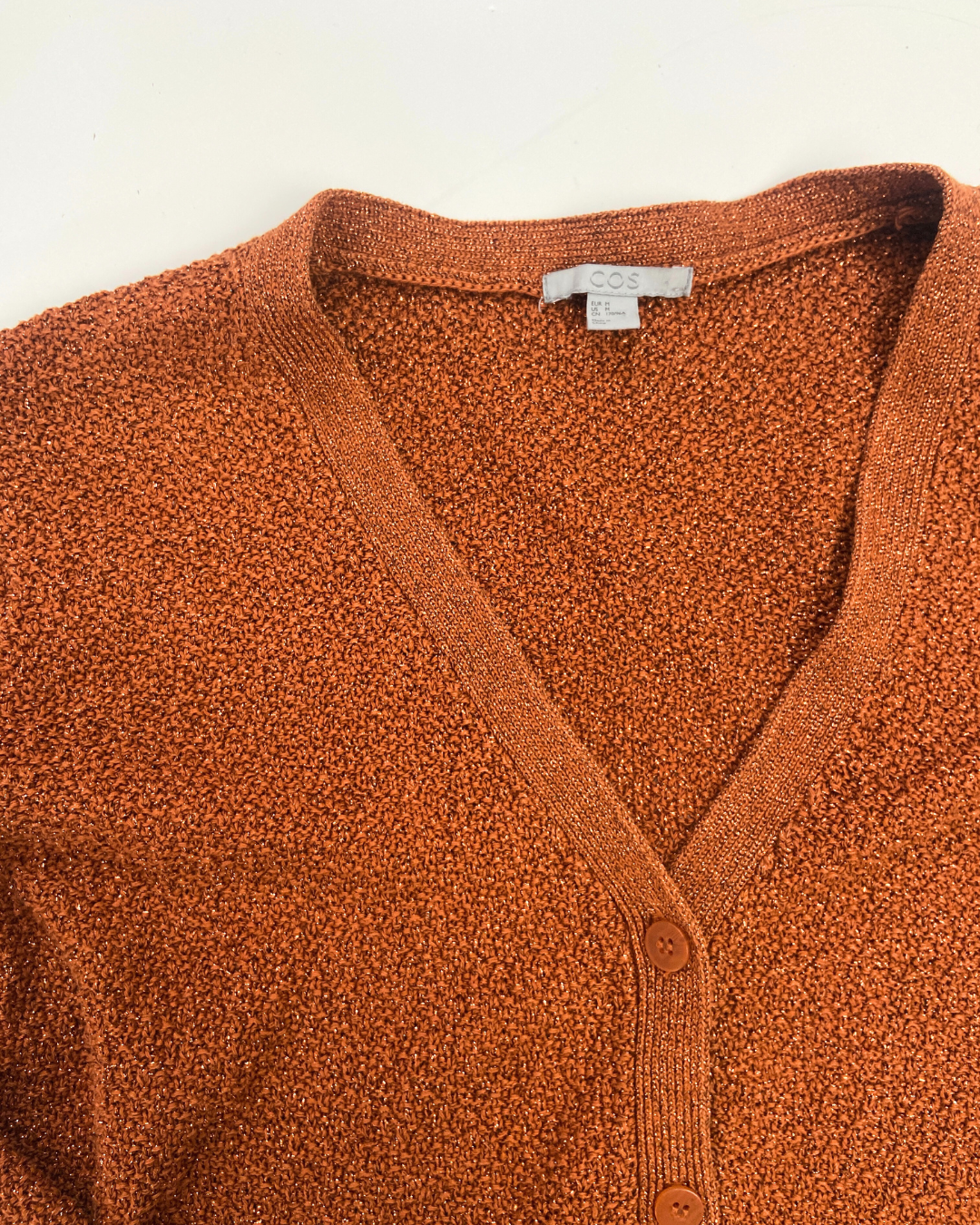 COS Rust Sparkle Cardigan Size M