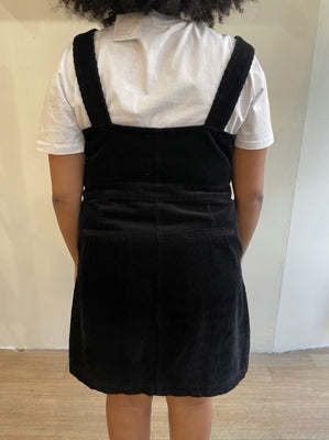 Preloved Black Cord Pinafore Dress