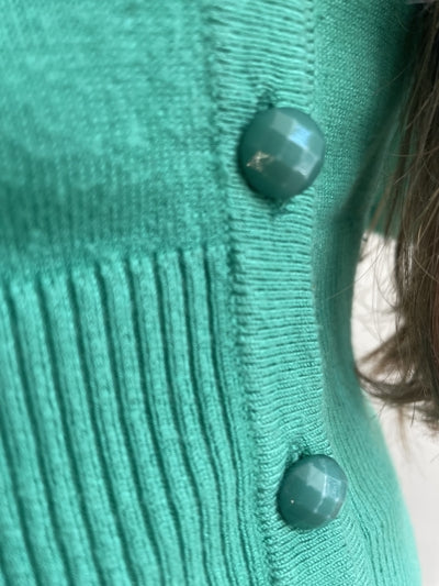 Preloved Green Frilled Summer Cardigan