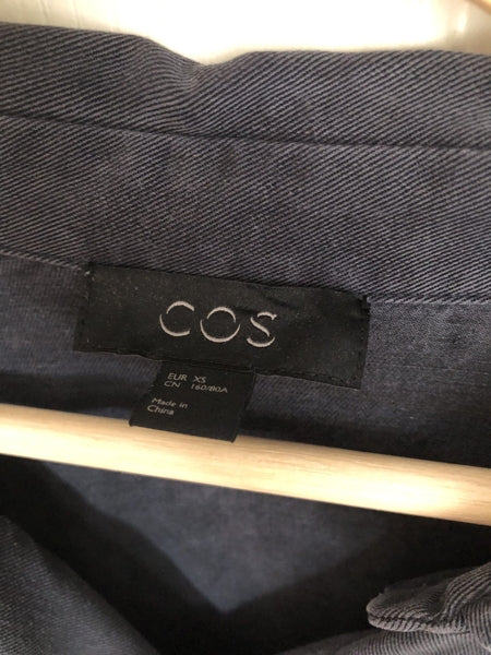 Preloved Navy Shirt Dress with Pockets